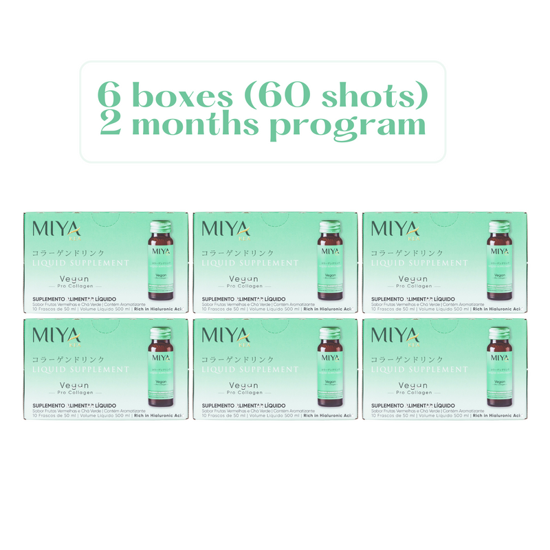 Miya Kea Liquid Collagen Vegan Formula - 2-Months Program - 6 Boxes (60 shots)