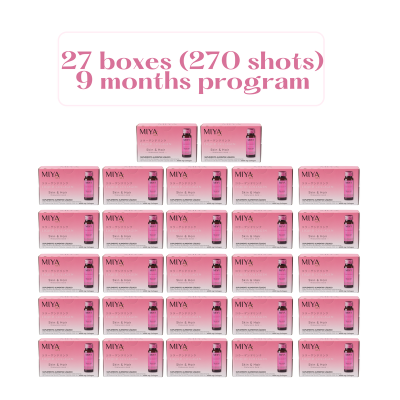 Miya Kea's Liquid Collagen Skin and Hair - 9-Months Program - 27 Boxes (270 shots)