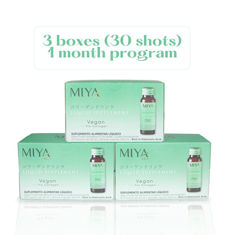 Miya Kea Liquid Collagen Vegan Formula - 1-Month Program - 3 Boxes (30 shots)