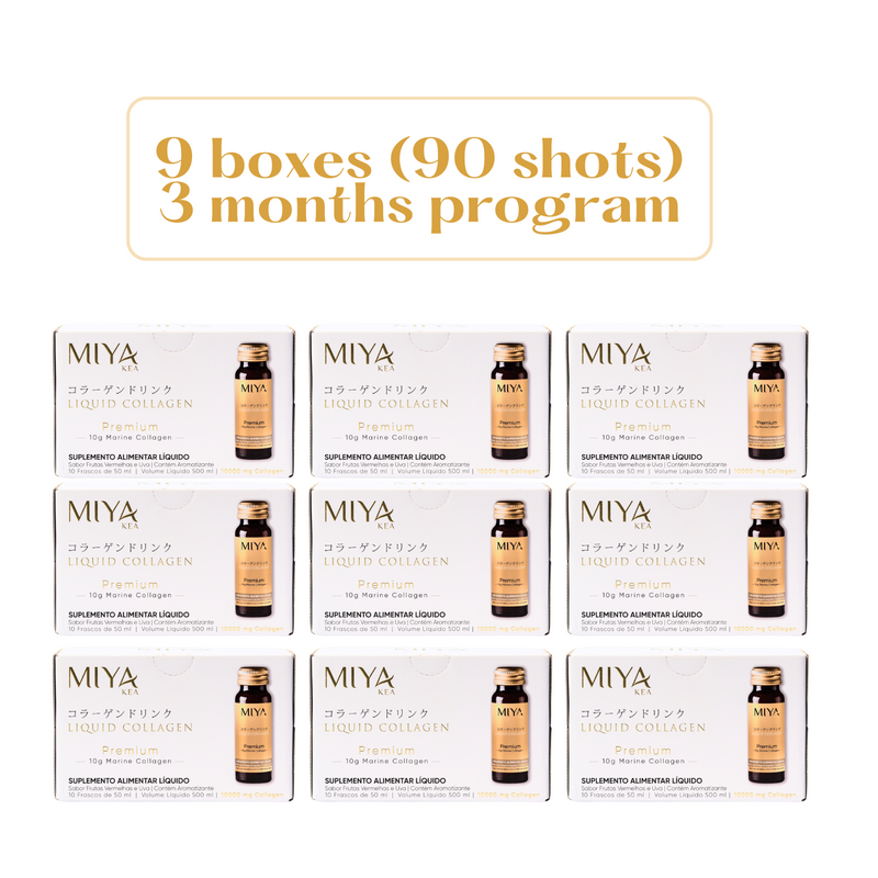 Miya Kea's Premium Liquid Collagen - 3-Months Program - 9 Boxes (90 shots)